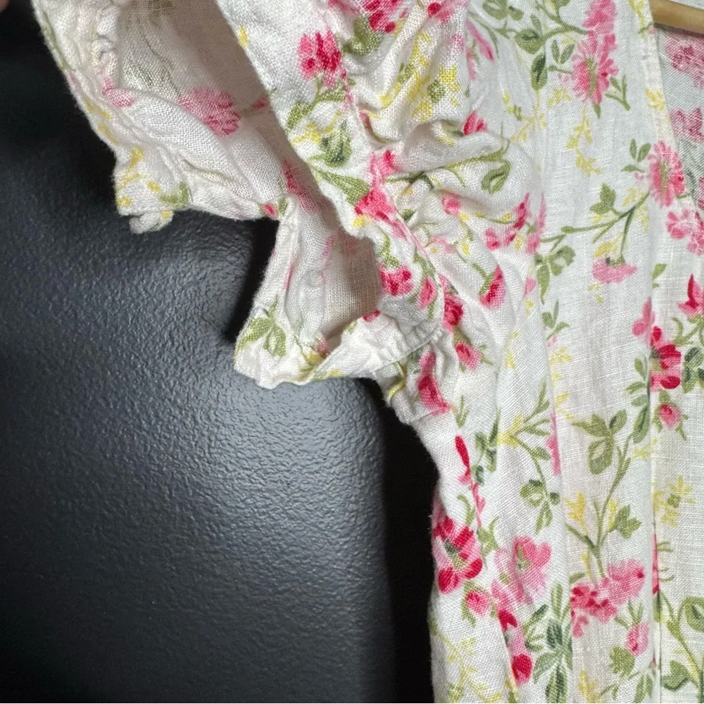 Polo Ralph Lauren Elizabeth Floral Short Sleeve Dress Short Puff Sleeves 8 - Picture 9 of 15